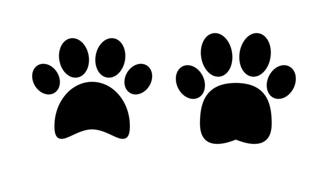 Paw icon vector illustration. paw print sign and symbol. dog or cat paw