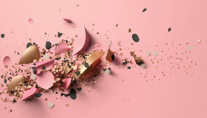 Confetti Backdrop. Solid Pinkish Background. Genrative AI.