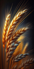 close up of wheat in a field - generative ai 
