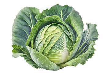 Obraz premium Delicious cabbage cut out. Based on Generative AI