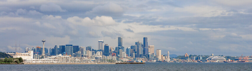 Fototapeta na wymiar Panorama of the Seattle skyline as seen from Puget Sound