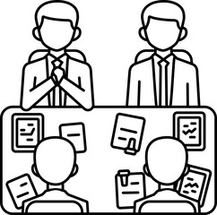 Meeting Room Online teamwork presentation office business Element illustration Line