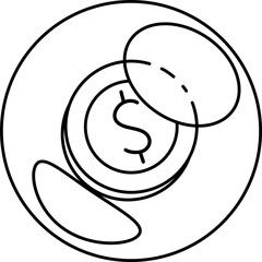 Dollar in Bubble Money Business financial coin economic trade illustration Line