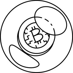 Bitcoin in Bubble Coin money Business financial sign economic trade illustration Semi-Solid Transpa