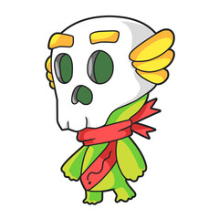 cute monster illustration with full color on white background