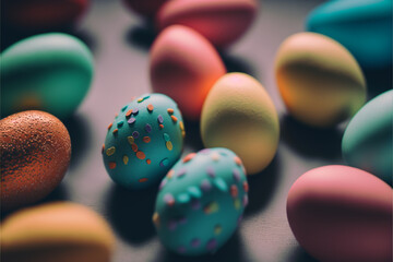 Easter eggs background, easter egg day, generative ai
