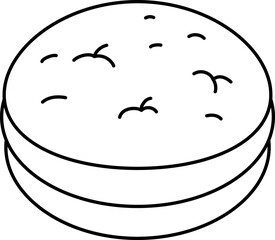 Whoopie Sandwich Marshmallow Dessert Icon Element illustration Line