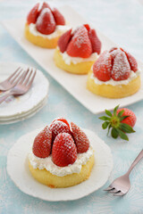 Strawberry shortcakes vertical