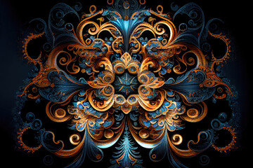 Trippy fractal background - By Generative AI