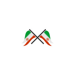 Iran flags icon set, Iran independence day icon set vector sign symbol