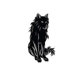 Wolf Standing Silhouette, art vector design