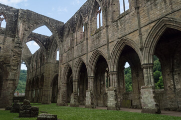 Fototapeta na wymiar Ruins of Tintern Abbey ancient church, Wales