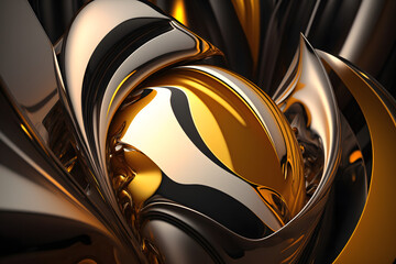 golden abstract background, Generative AI