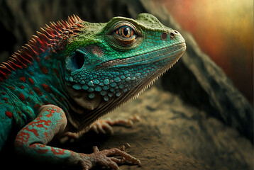 Obraz premium head of a lizard 