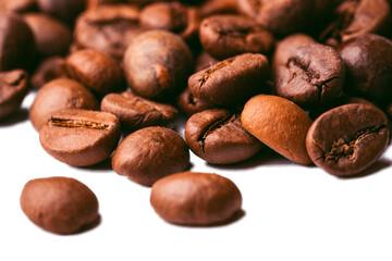 Close up of beans, coffee beans on the ground