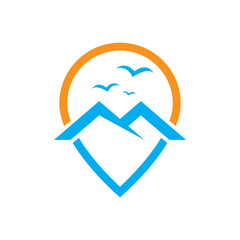 Mountain point logo images illustration