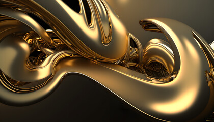 golden abstract background, Generative AI