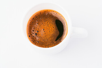 cup of coffee on white