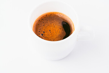 cup of coffee on white