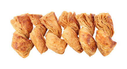 Spicy puff pastry isolated on transparent background	