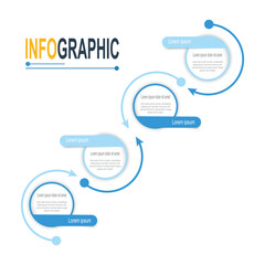 Infographic circle template 4 steps business data illustration