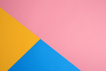 Colorful sheets of paper as background, top view