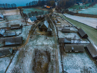 Etnographic Park in Dziekanowice village from above