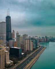 chicago, lakefront, lake michigan, aerial photography, drone photography, sony a7iv, lakeshore drive, chicago beaches, oak street beach