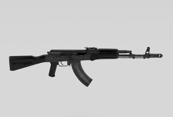 Assault Rifle gun weapon minimal 3d rendering on white background
