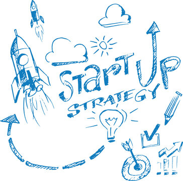 hand drawn sketch of concept whiteboard drawing startup strategy - PNG image with transparent background