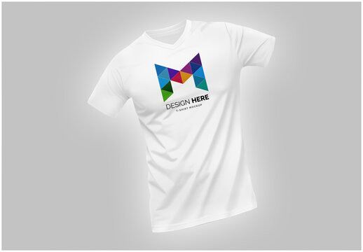 T-Shirt V-Neck Mockup