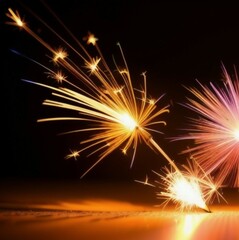 Three sparklers created with generative AI.