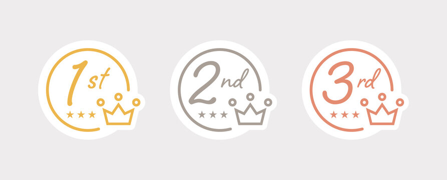 1位 2位 3位 ランキングのアイコン ベクターイラスト