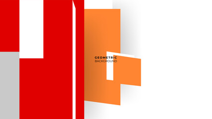 Modern orange and grey geometric on white background with abstract style.