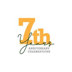7th anniversary celebration logo design. Vector Eps10