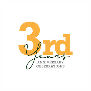 3rd anniversary celebration logo design. Vector Eps10
