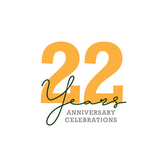 22th anniversary celebration logo design. Vector Eps10