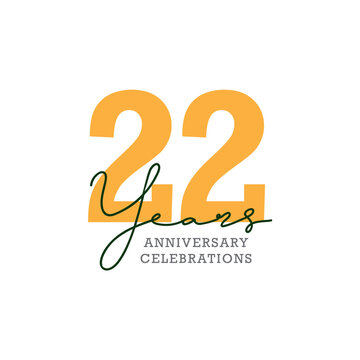 22th anniversary celebration logo design. Vector Eps10