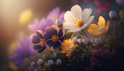 Obraz na płótnie Canvas spring flowers blooming (generative ai)