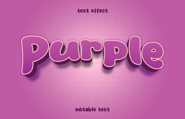 Editable purple 3d text effect