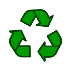 Recycle icon vector color editable