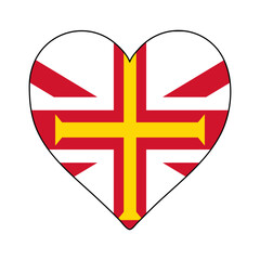 Channel islands Heart Shape Flag. Love Channel islands. Visit Channel islands. Northern Europe. Europe. European Union. Vector Illustration Graphic Design.