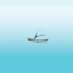 human eye shaped boat logo vector eps 10
