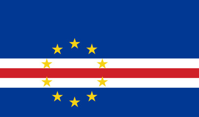 Cape Verde flag wave isolated on png or transparent background