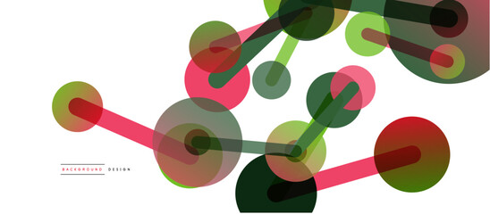 Abstract background. Round dots connected by lines. Trendy techno business template for wallpaper, banner, background or landing