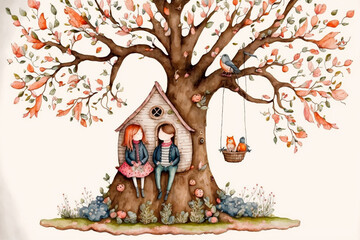 couple love architecture background Generative AI