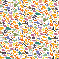 Fototapeta premium Vector Matisse Organic Floral Shapes Seamless Patterns Citrus Flowers Bloom Apples