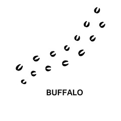 buffalo foot print, animal paw print illustration on white background