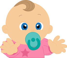 Baby Girl with pacifier