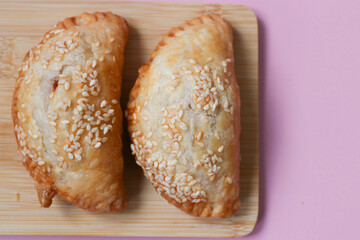 Close up Apple Custard Puff